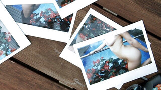 Behind-the-scenes showcase with a cute, curly seductress