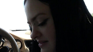 Brunette with cute piercings wants hard penis inside