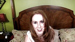 Redheaded lady enjoying POV riding and sucking