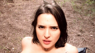 Serenia Keer and her horny man are having sex in the open air