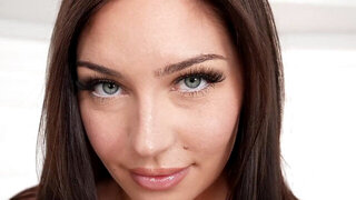 Curvy chick with gorgeous eyes stuns in a POV video