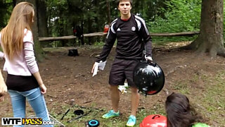 Hardcore student anal sex at BBQ party