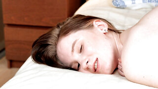 Brunette teen finish hard day with masturbation and orgasms