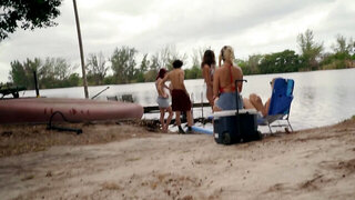 Dirty girl sucks and rides a hard cock on the beach