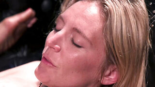 Handcuffed blonde is being brutally shagged by her girlfriend