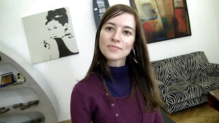 Superb teen wants to taste big cock in front of the camera