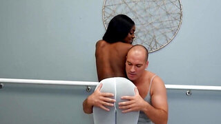 Janitor pretends to be an instructor to fuck the Ebony ballerina