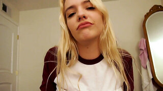 Skinny blonde Kenna James shows her submissive side