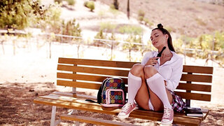 Elizabeth T is a cutie who plays with a sex toy