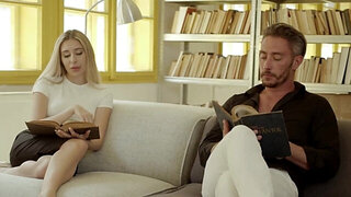 Lovely blonde girl is getting fucked by the librarian