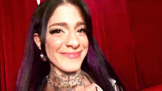 Inked-up trashy girl getting fucked silly in POV