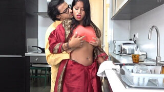 Busty Indian beauty lets hubby ravish her muff after excellent foreplay