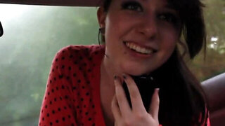 A brunette masturbates and then she gets a dick deep inside her