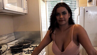 Bodacious exchange student bends over to take a fat cock