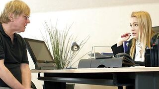 Gross old dude is not above worshipping her feet