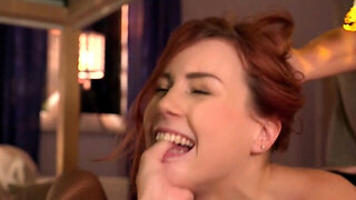 Sexy Charlie Red and Katy Rose trick or treat a huge cock