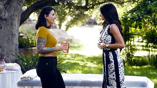 Ivy Lebelle and Silvia Saige enjoy public fucking like no other