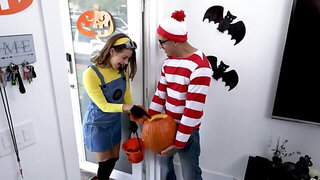 Guy nails the tattooed student in honour of Halloween