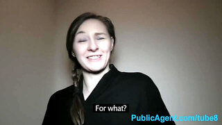 PublicAgent Skinny Brunette Pounded by a big Czech cock