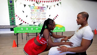 Foxy black girl is fucked and spanked by a horny black man