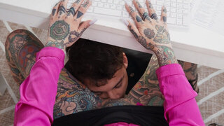 Inked Wendy Divine fucked at the office by new team leader