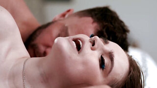 Horny Slut Moans Loudly While Friend Fucks Hard On Bed