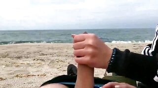 After handjob girl rides cock until it fills pussy up