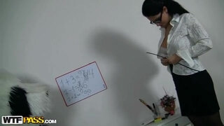 Sexy teacher for horny Panda bear