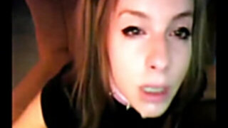 Amber Blank deep-gullet faux-dick at webcam