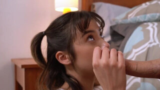 Slender doll enjoys fucking with older man and enjoying his sperm