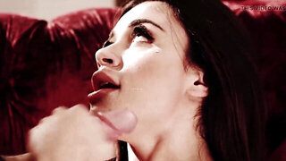 Brunette with sexy lips ready to get fucked like a tramp