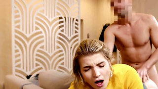 Man stays aside and watches wife getting bonked by their guest