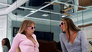 DILF with a huge dick banging Mackenzie Mace and Stella Elle