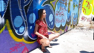 Influencer girl sneaks away to fuck her new man