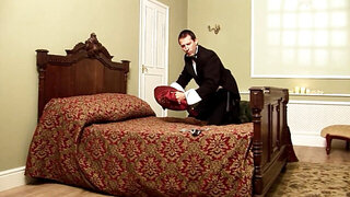 Black princess satisfied with a butler's thick cock