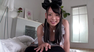 Seductive Japanese masseuse slurps cum after a blowjob