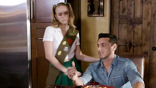 Athena Fleurs receives a double facial after the MFM