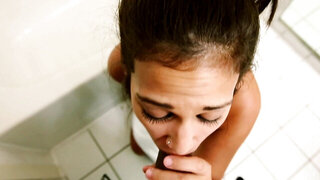 Beautiful slut is ready to taste a big step brother's meat pole