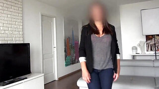 Big boobies brunette shows her hair-free vagina today
