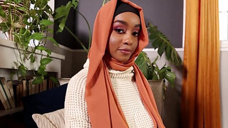 Lily Starfire wears a hijab and takes a large cock too