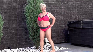 Old women with chubby bodies show off in a compilation