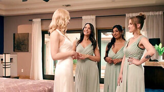 Bride gets to enjoy an all-girl gangbang with ORGASMS