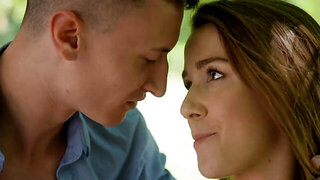 Outdoorsy babe gets oiled before getting ass fucked