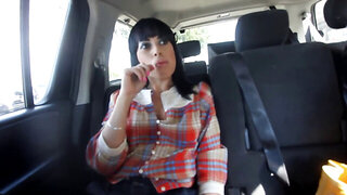 MILF with cute hair is ready to suck black dick in public