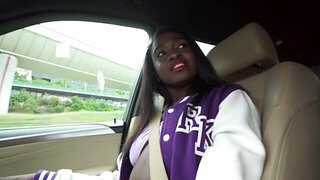 Ebony girl from Colombia is going to take BWC in public