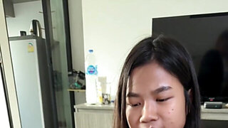 Thai girl gets fucked by a long white dick in a hot vid
