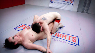 Bella Rossi arches her back to get banged during a fight
