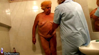 OldNanny Hot amateur mature showers old chubby granny