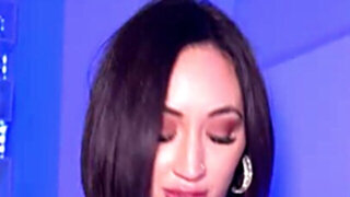 Busty bimbo with a shaved pussy banged in POV