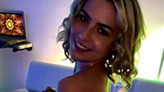 Chanel Camryn playing with a big erect penis in POV